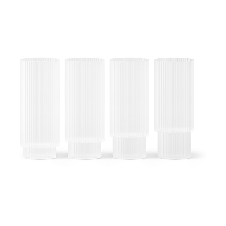4 Vasos altos Ripple - Frosted - Ferm Living