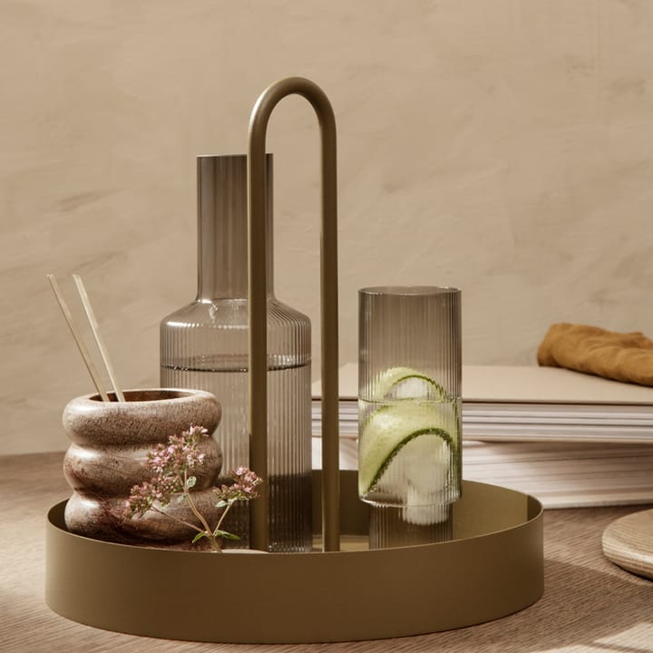 4 Vasos altos Ripple, smoked grey Ferm Living
