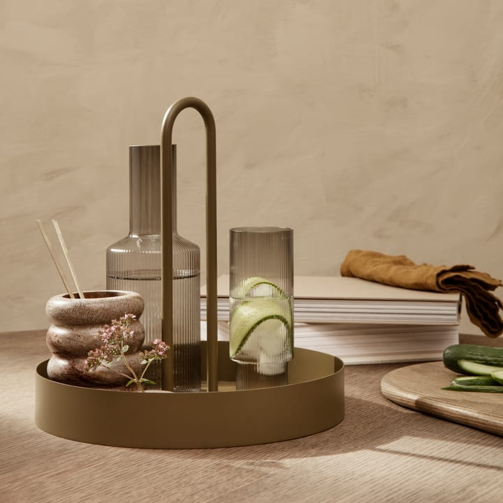 4 Vasos altos Ripple, smoked grey Ferm Living