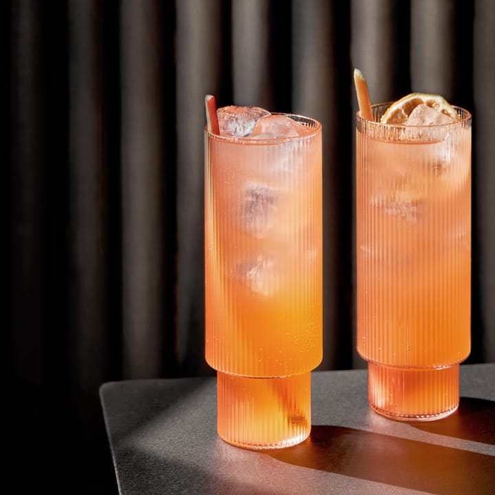 4 Vasos altos Ripple, transparente Ferm Living