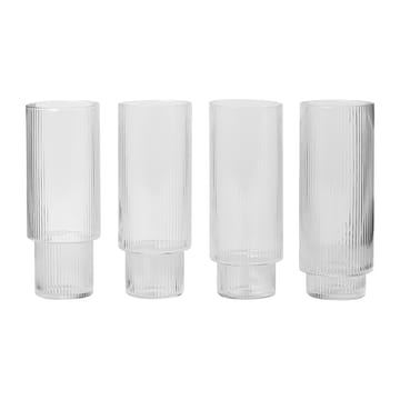 4 Vasos altos Ripple - transparente - Ferm Living