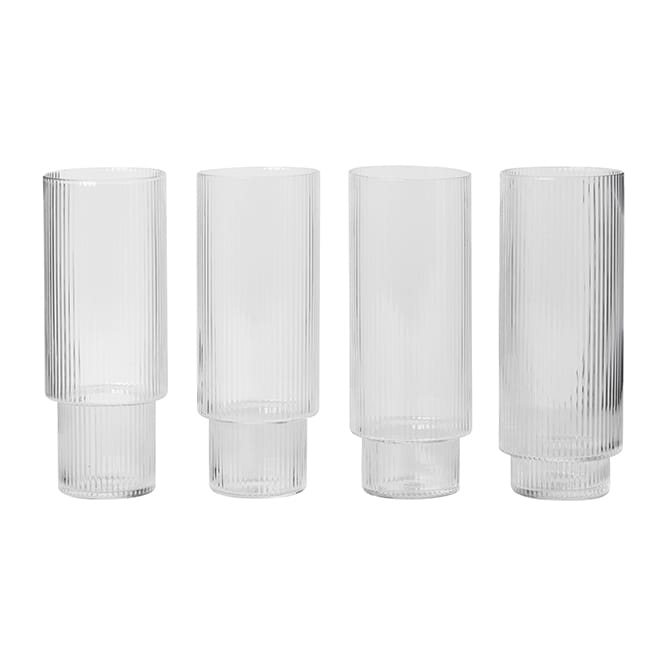 4 Vasos altos Ripple - transparente - Ferm LIVING