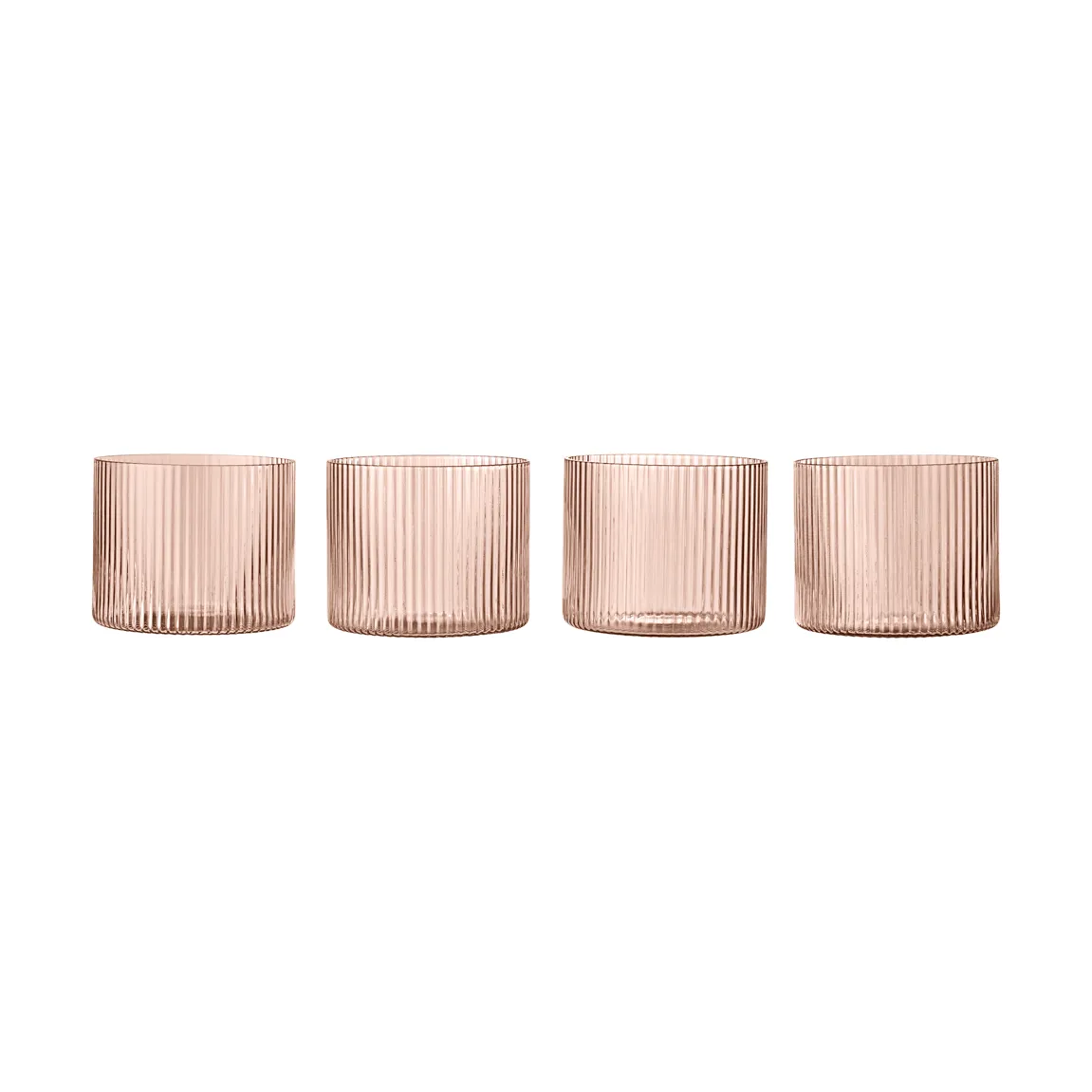 4 Vasos bajos Ripple, Blush Ferm Living