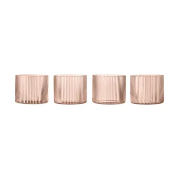 4 Vasos bajos Ripple - Blush - Ferm Living