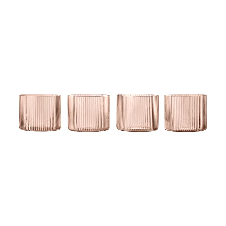 4 Vasos bajos Ripple - Blush - Ferm Living