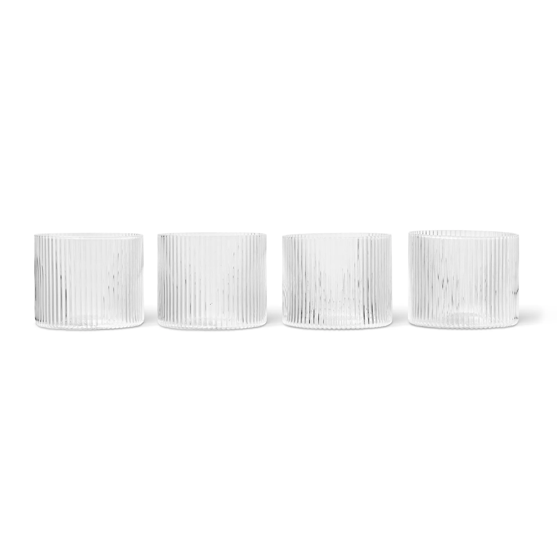 4 Vasos bajos Ripple, Clear Ferm Living