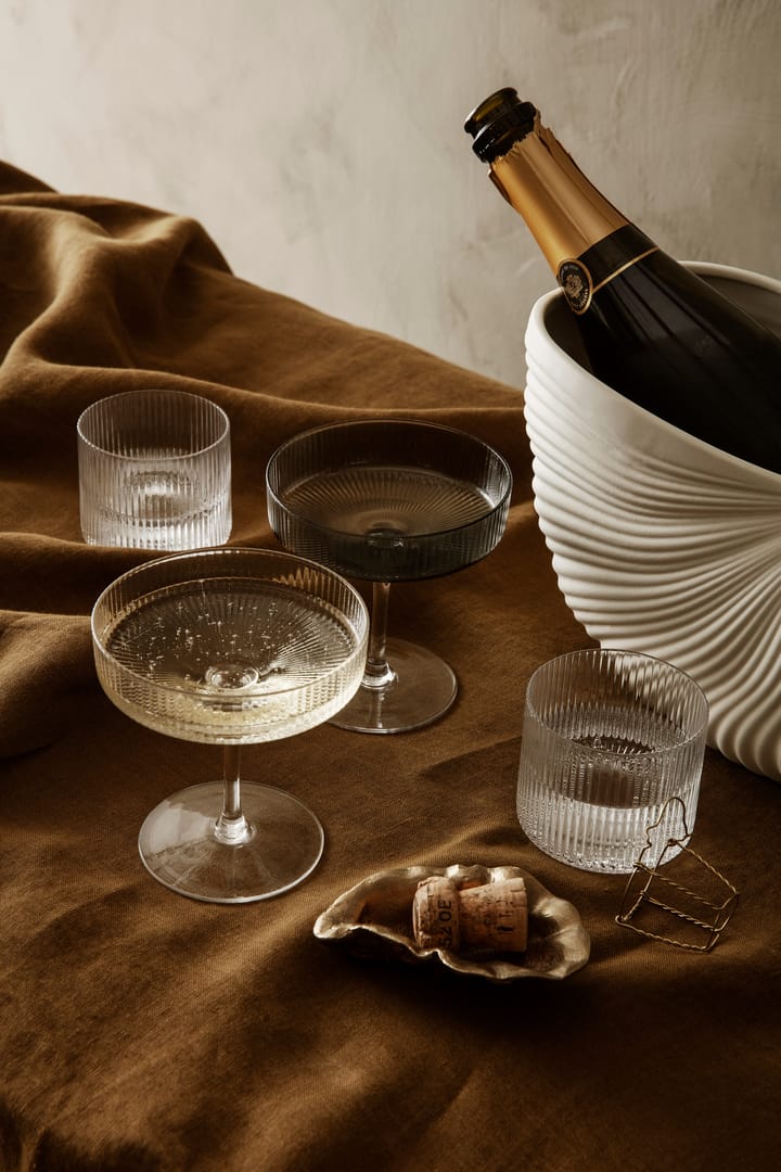 4 Vasos bajos Ripple, Clear Ferm Living