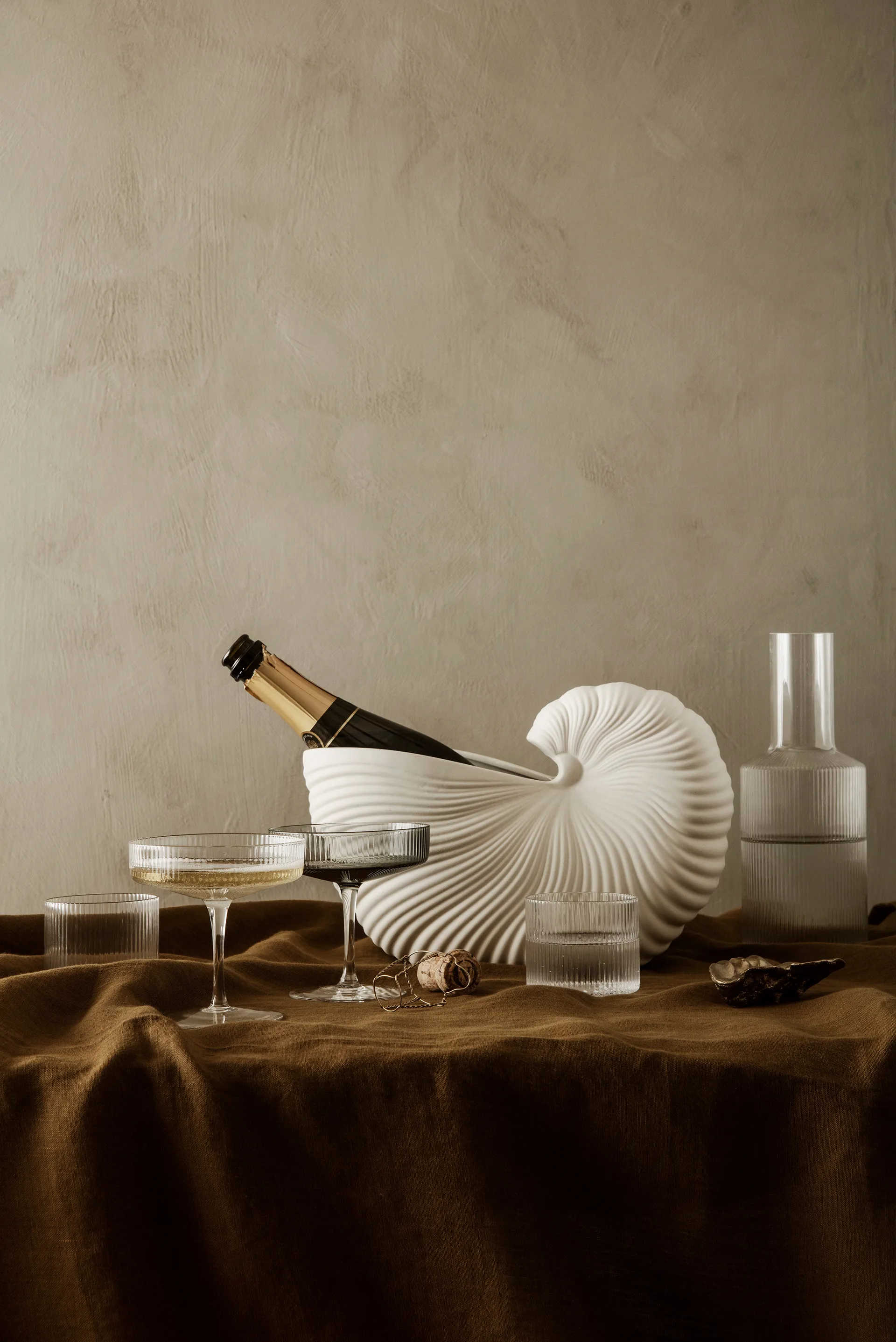 4 Vasos bajos Ripple, Clear Ferm Living