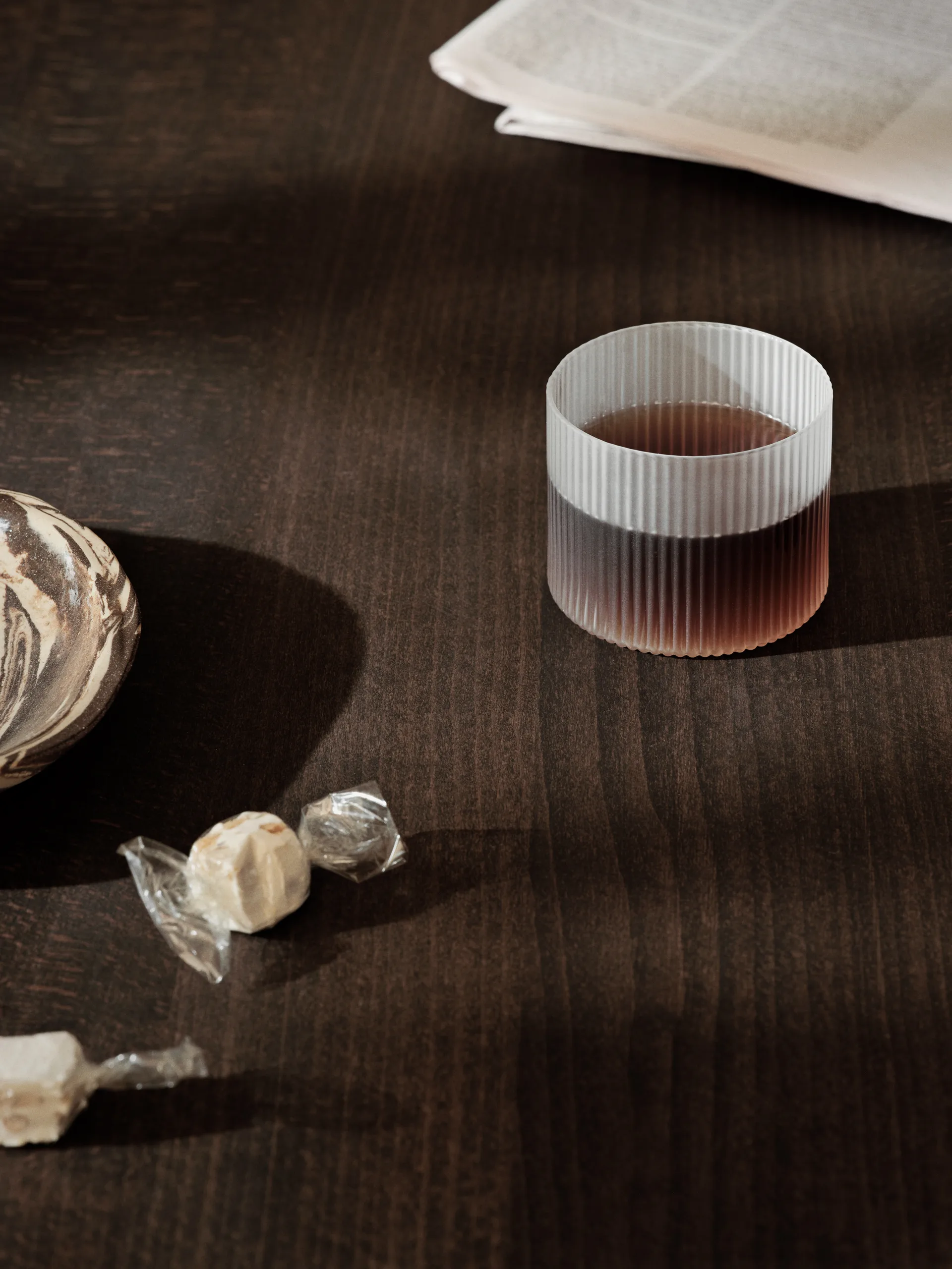 4 Vasos bajos Ripple, Frosted Ferm Living