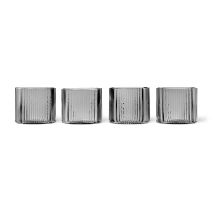 4 Vasos bajos Ripple - Smoked Grey - Ferm Living