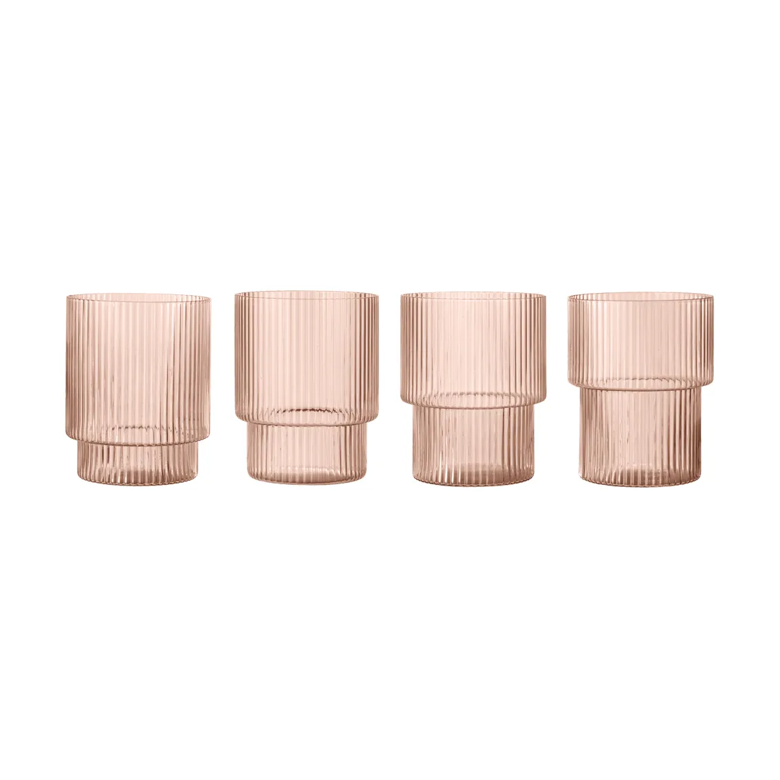 4 Vasos Ripple, Blush Ferm Living
