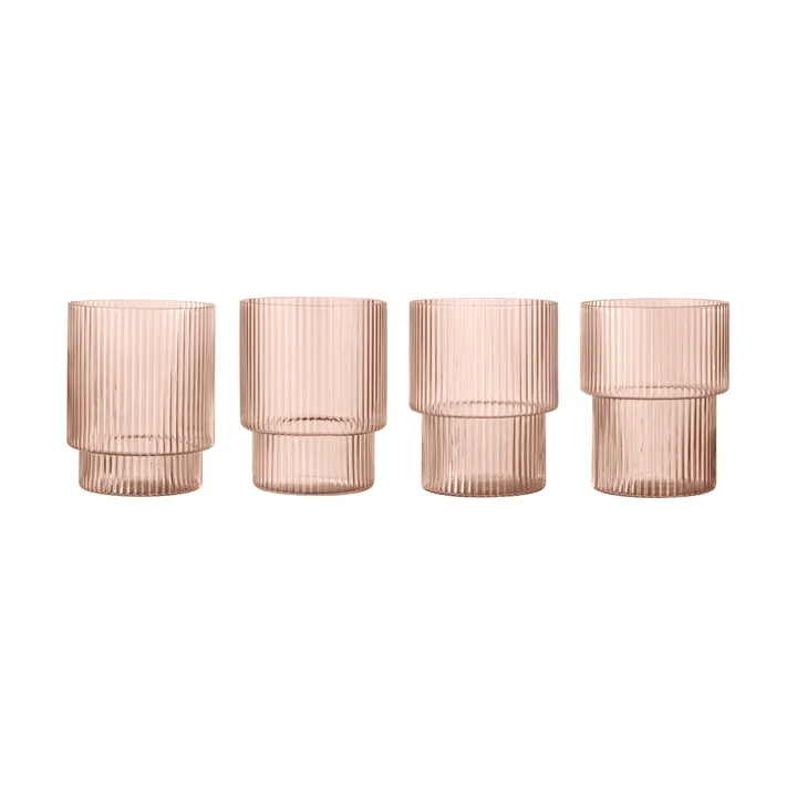 4 Vasos Ripple - Blush - Ferm Living