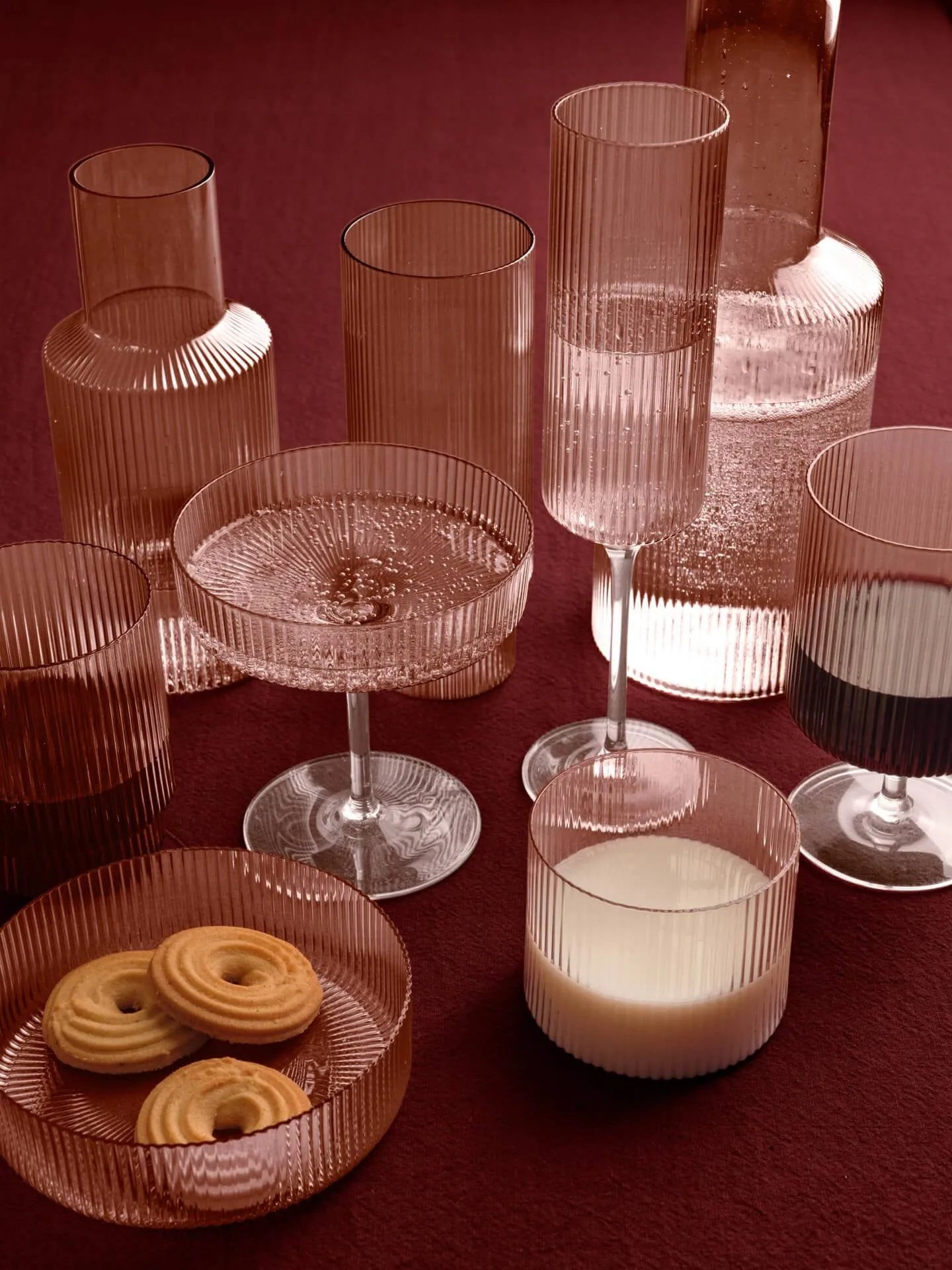 4 Vasos Ripple, Blush Ferm Living