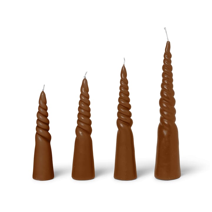 4 Velas Twisted candles, ámbar Ferm Living