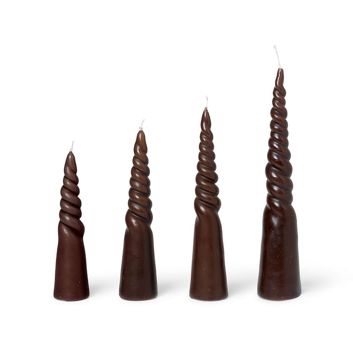 4 Velas Twisted candles - Brown - Ferm LIVING