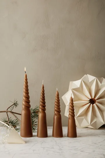 4 Velas Twisted candles - Straw - Ferm Living
