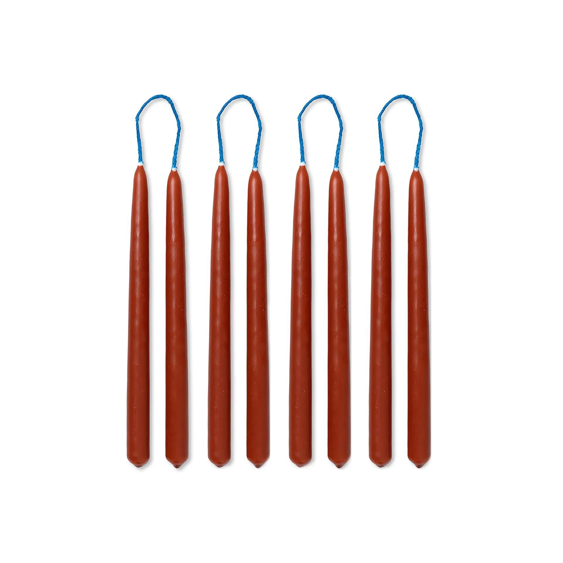 8 Velas hechas a mano Dipped candles 15 cm, Rust Ferm Living