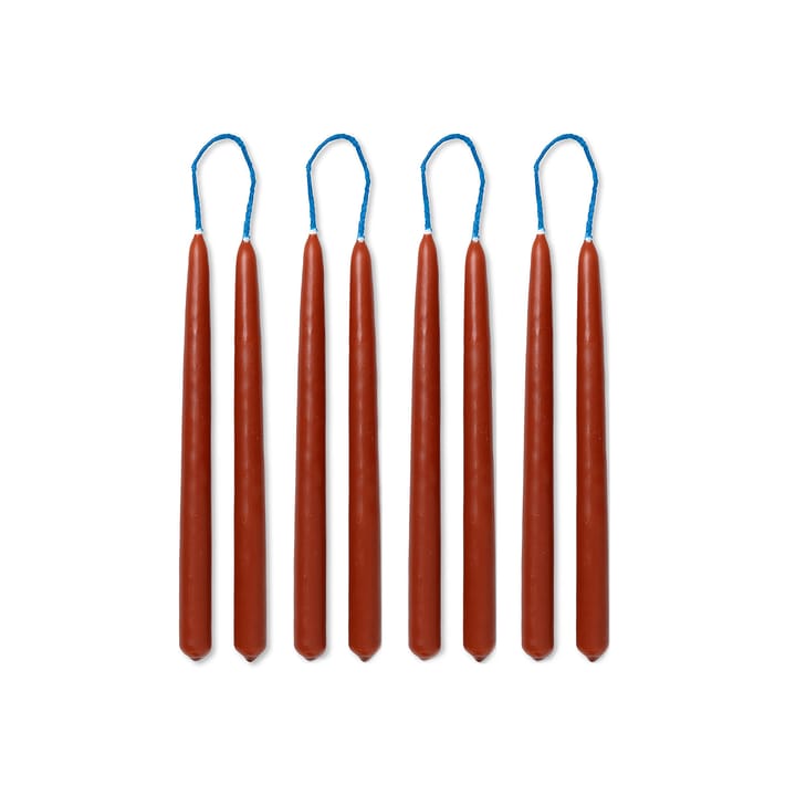 8 Velas hechas a mano Dipped candles 15 cm - Rust - ferm LIVING