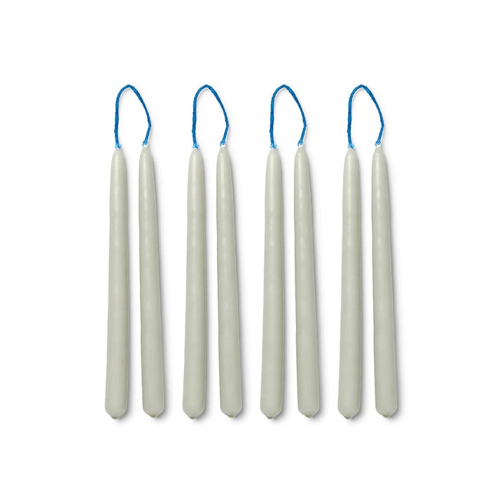 8 Velas hechas a mano Dipped candles 15 cm, Sage Ferm Living