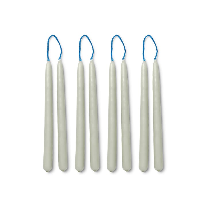 8 Velas hechas a mano Dipped candles 15 cm - Sage - Ferm LIVING