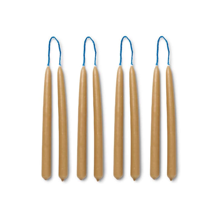 8 Velas hechas a mano Dipped candles 15 cm - Straw - Ferm Living