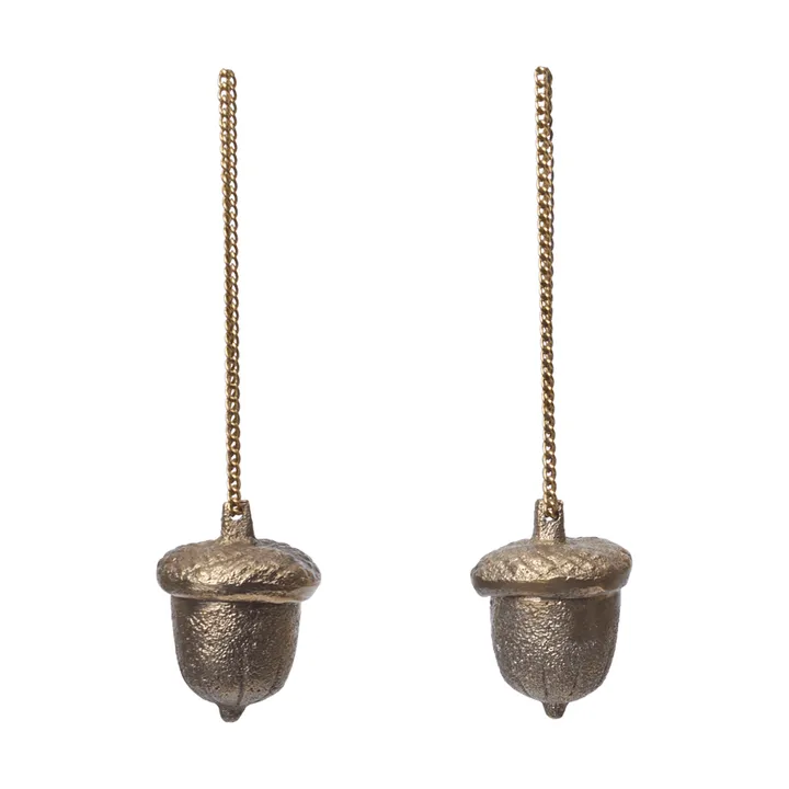 Adorno colgante Acorn, 2-pack - Latón - Ferm Living