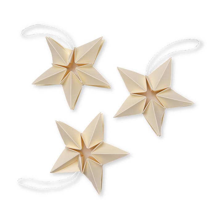 Adorno navideño estrella de papel Amanda 3 unidades, blanco roto Ferm Living