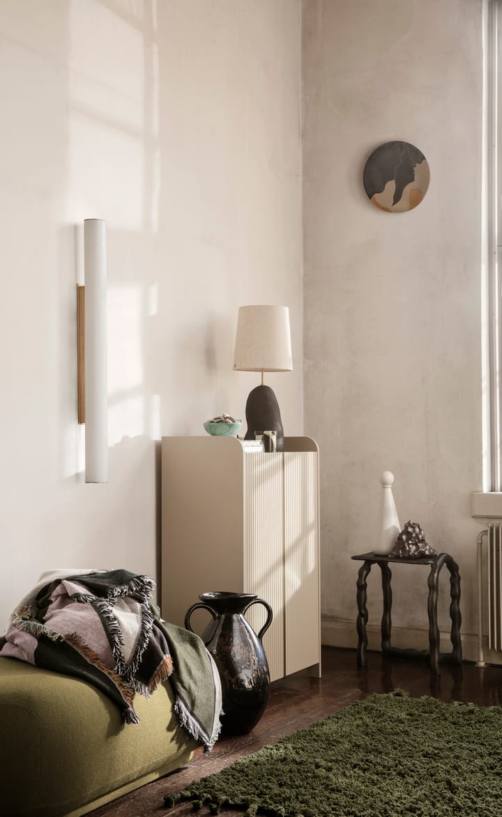 Alfombra Amass long pile 140x140 cm, Olive Ferm Living