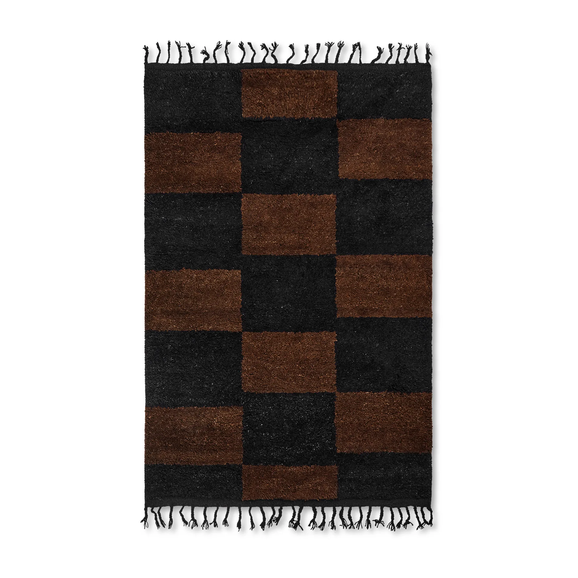 Alfombra anudada a mano Mara 120x180 cm, Black-chocolate Ferm Living