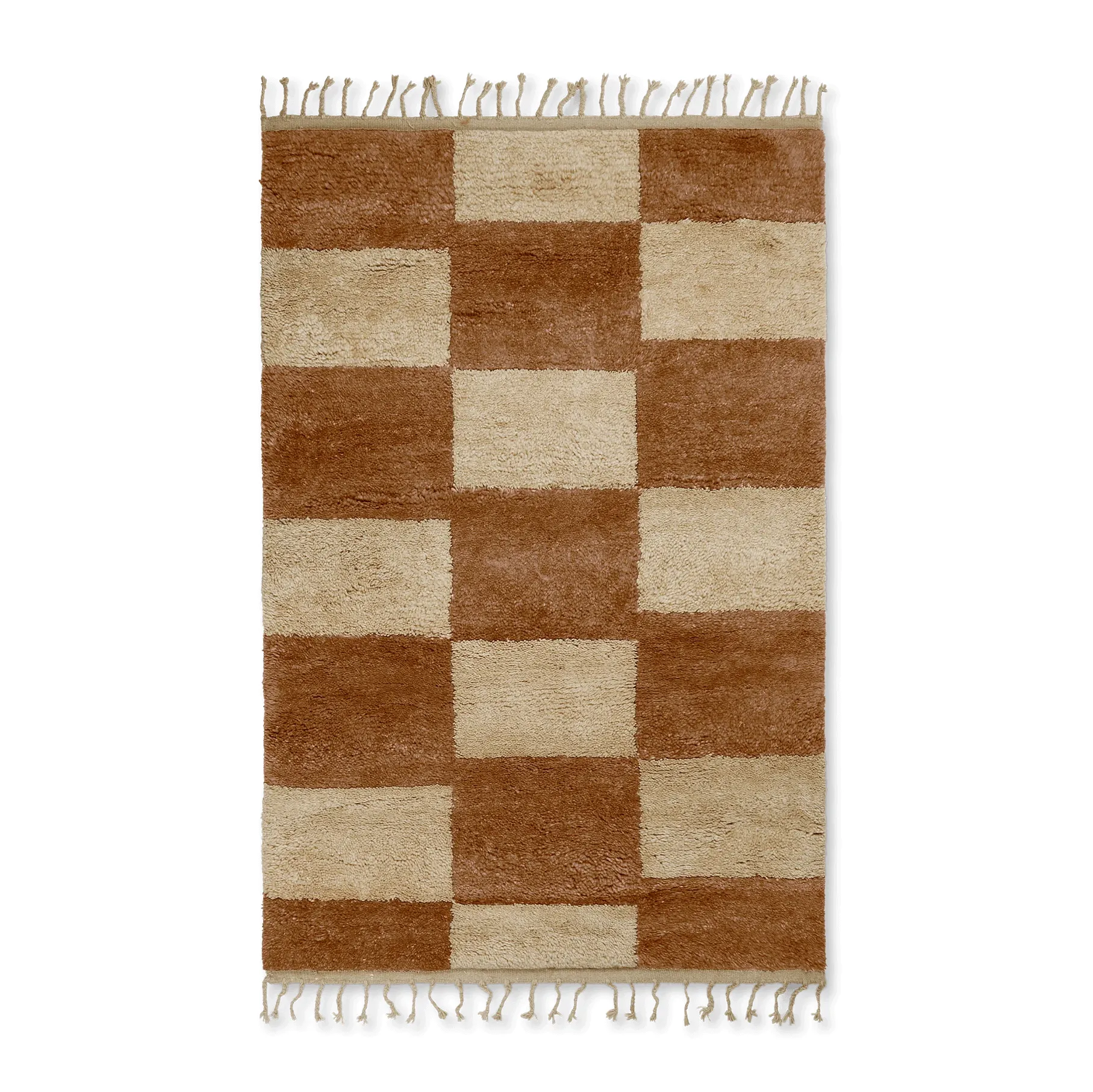 Alfombra anudada a mano Mara 120x180 cm, Dark Brick-off-white Ferm Living