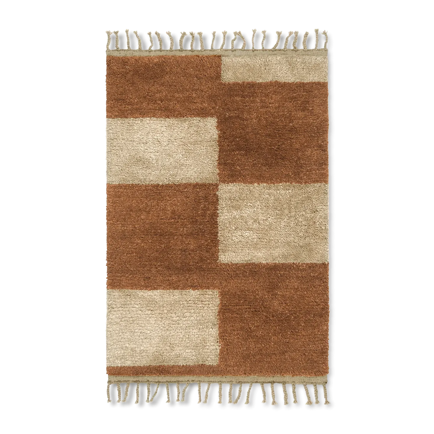 Alfombra anudada a mano Mara 80x120 cm, Dark Brick-off-white Ferm Living