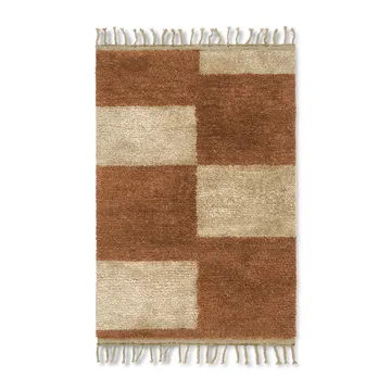 Alfombra anudada a mano Mara 80x120 cm - Dark Brick-off-white - Ferm Living