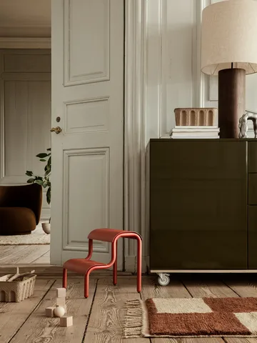 Alfombra anudada a mano Mara 80x120 cm - Dark Brick-off-white - Ferm Living