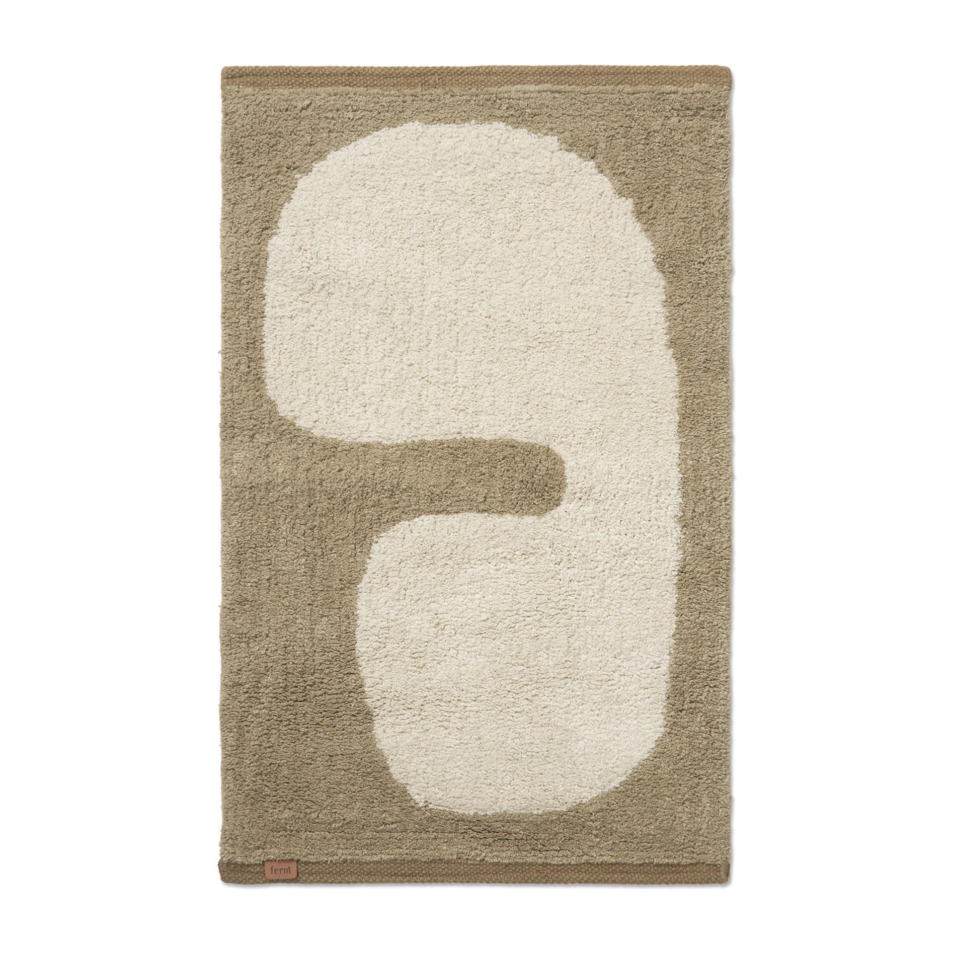 Alfombra de baño Lay 50x70 cm, Dark taupe-off white Ferm Living