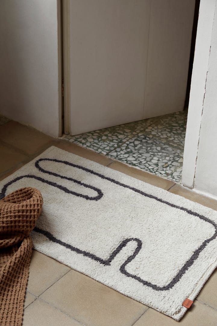 Alfombra de baño Lay 50x70 cm, Off white-coffee Ferm Living