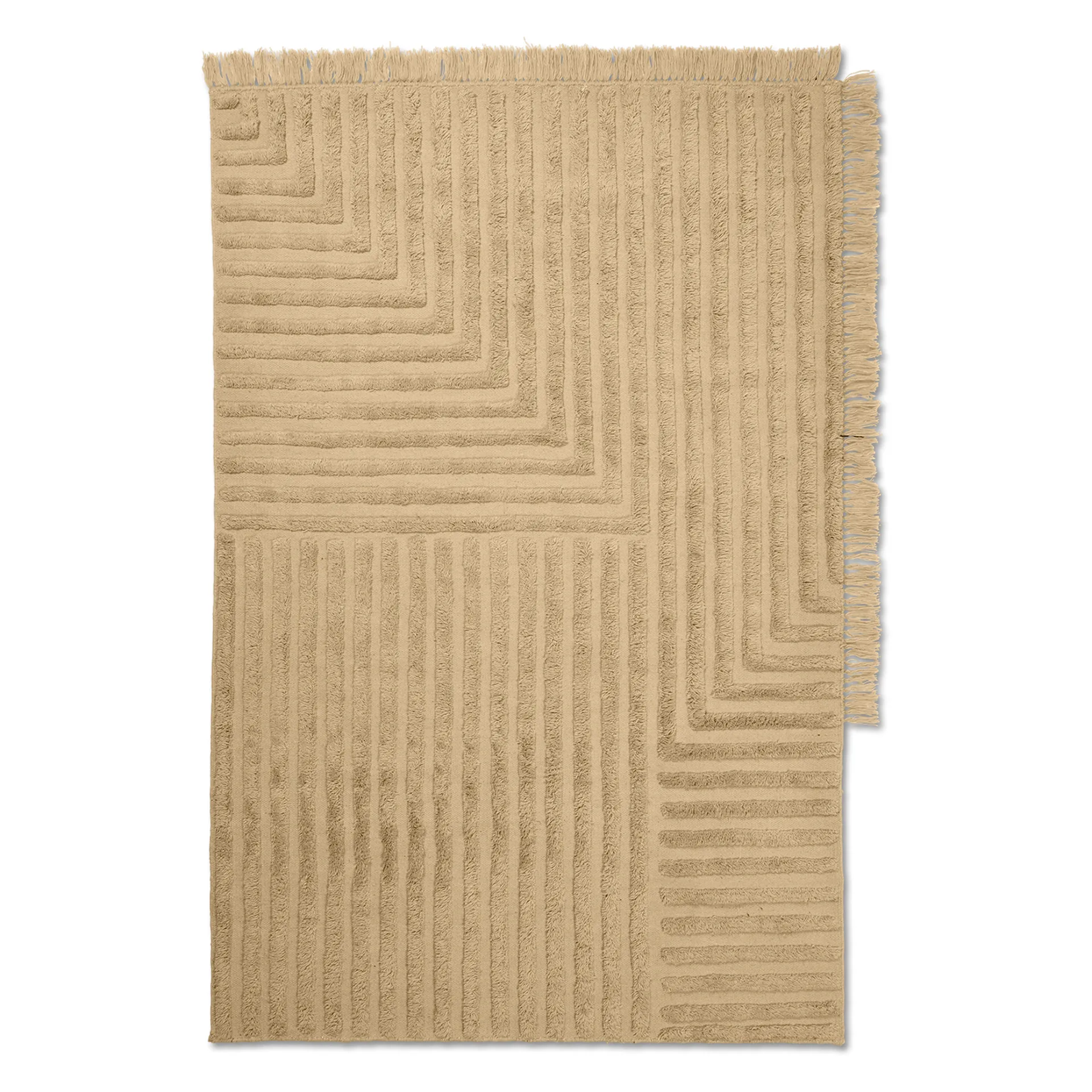 Alfombra de lana Crease 140x200 cm, Light Sand Ferm Living