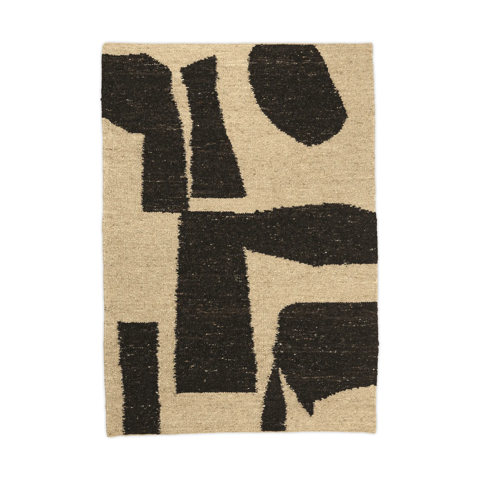 Alfombra de lana Piece, Blanco roto-café, 140x200 cm Ferm Living