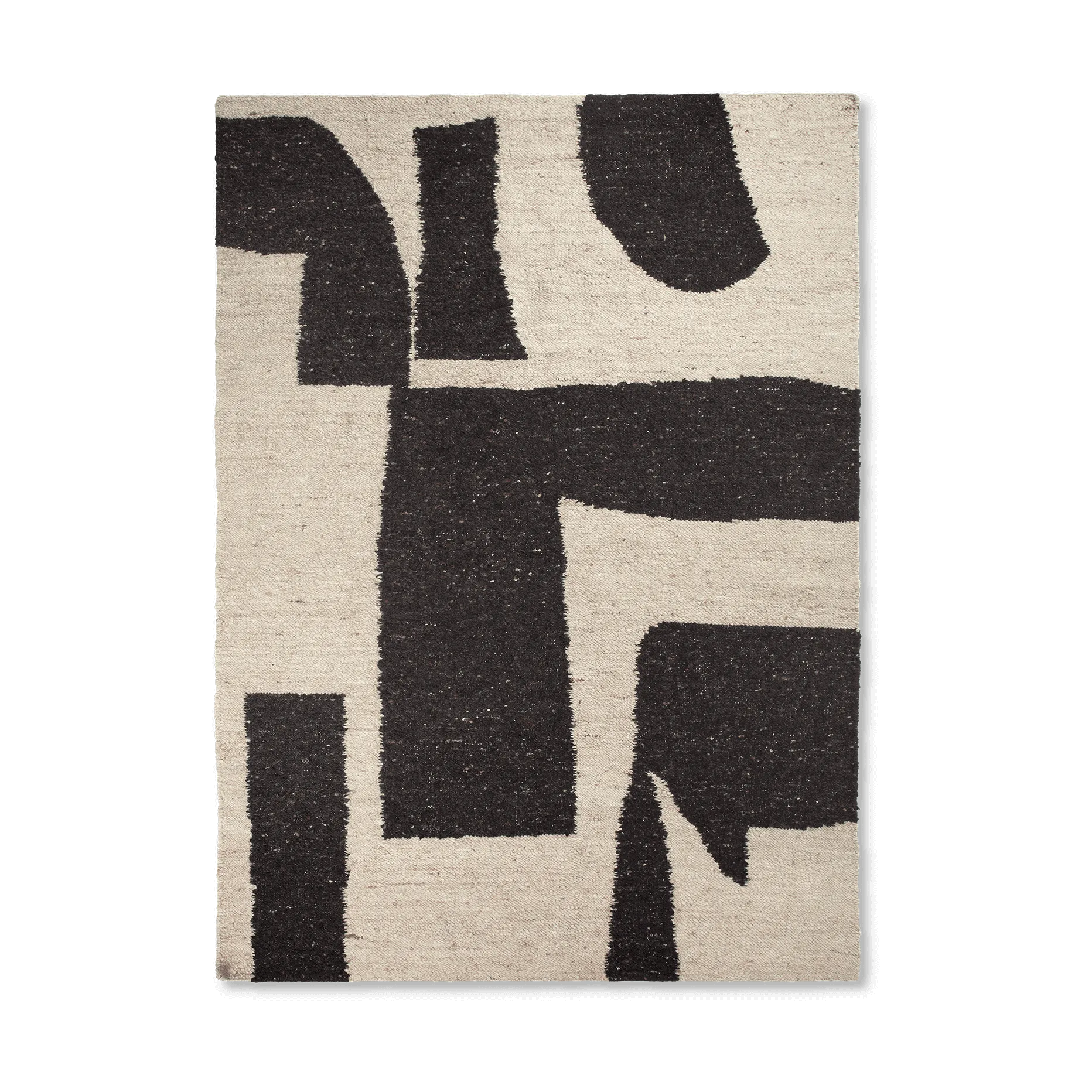 Alfombra de lana Piece, Blanco roto-Café, 200x300 cm Ferm Living