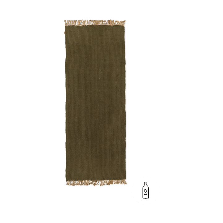 Alfombra de recibidor Block - Oliva-Natural, 80x200 cm - Ferm Living