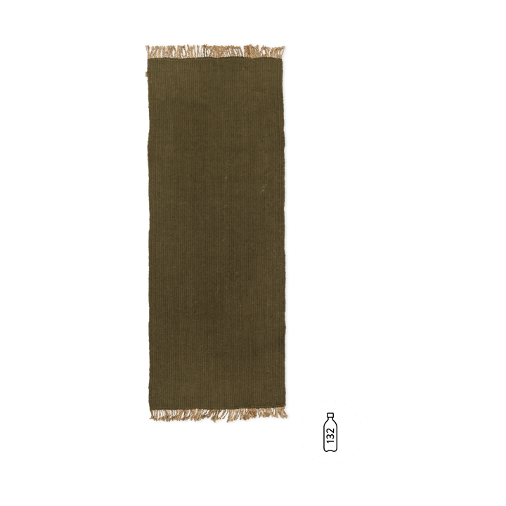 Alfombra de recibidor Block - Oliva-Natural, 80x200 cm - Ferm LIVING