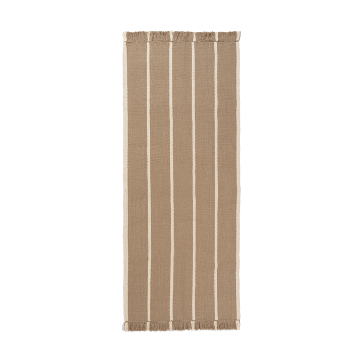 Alfombra de recibidor Calm kelim - Dark Sand, Off-white, 80x200 cm - Ferm Living