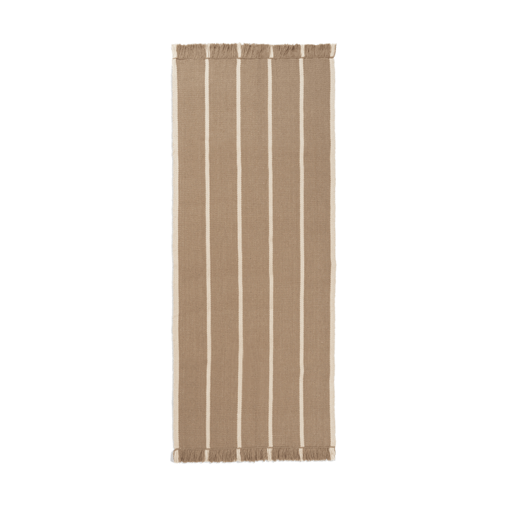 Alfombra de recibidor Calm kelim - Dark Sand, Off-white, 80x200 cm - Ferm LIVING