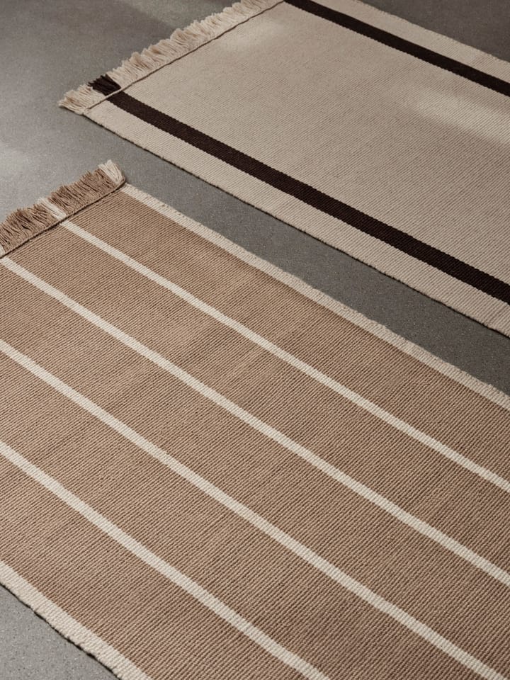 Alfombra de recibidor Calm kelim, Dark Sand, Off-white, 80x200 cm Ferm Living