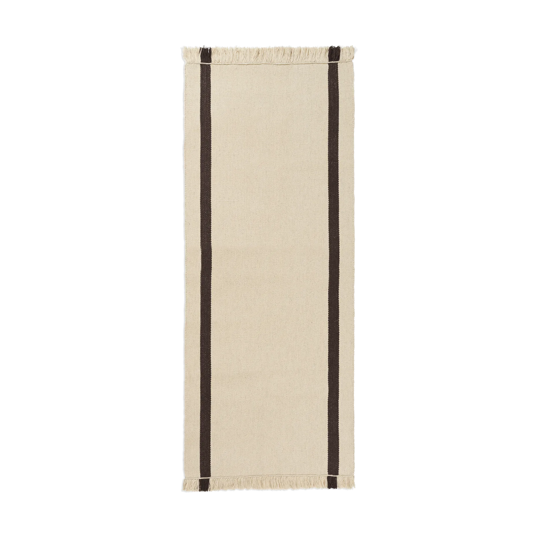 Alfombra de recibidor Calm kelim, Off-white, Coffee, 80x200 cm Ferm Living