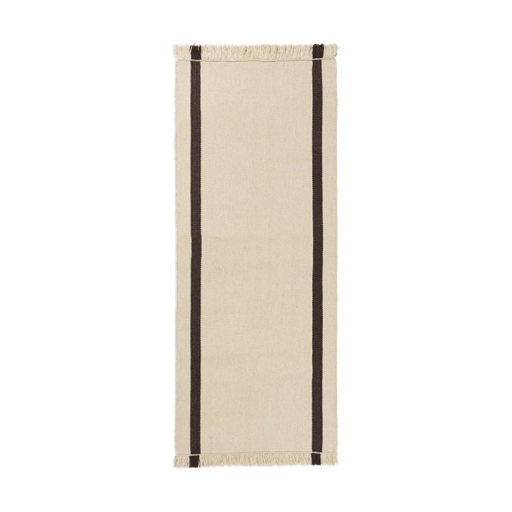 Alfombra de recibidor Calm kelim - Off-white, Coffee, 80x200 cm - Ferm Living