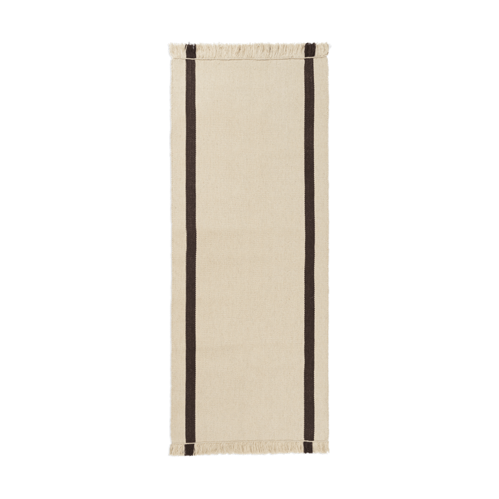 Alfombra de recibidor Calm kelim - Off-white, Coffee, 80x200 cm - Ferm LIVING