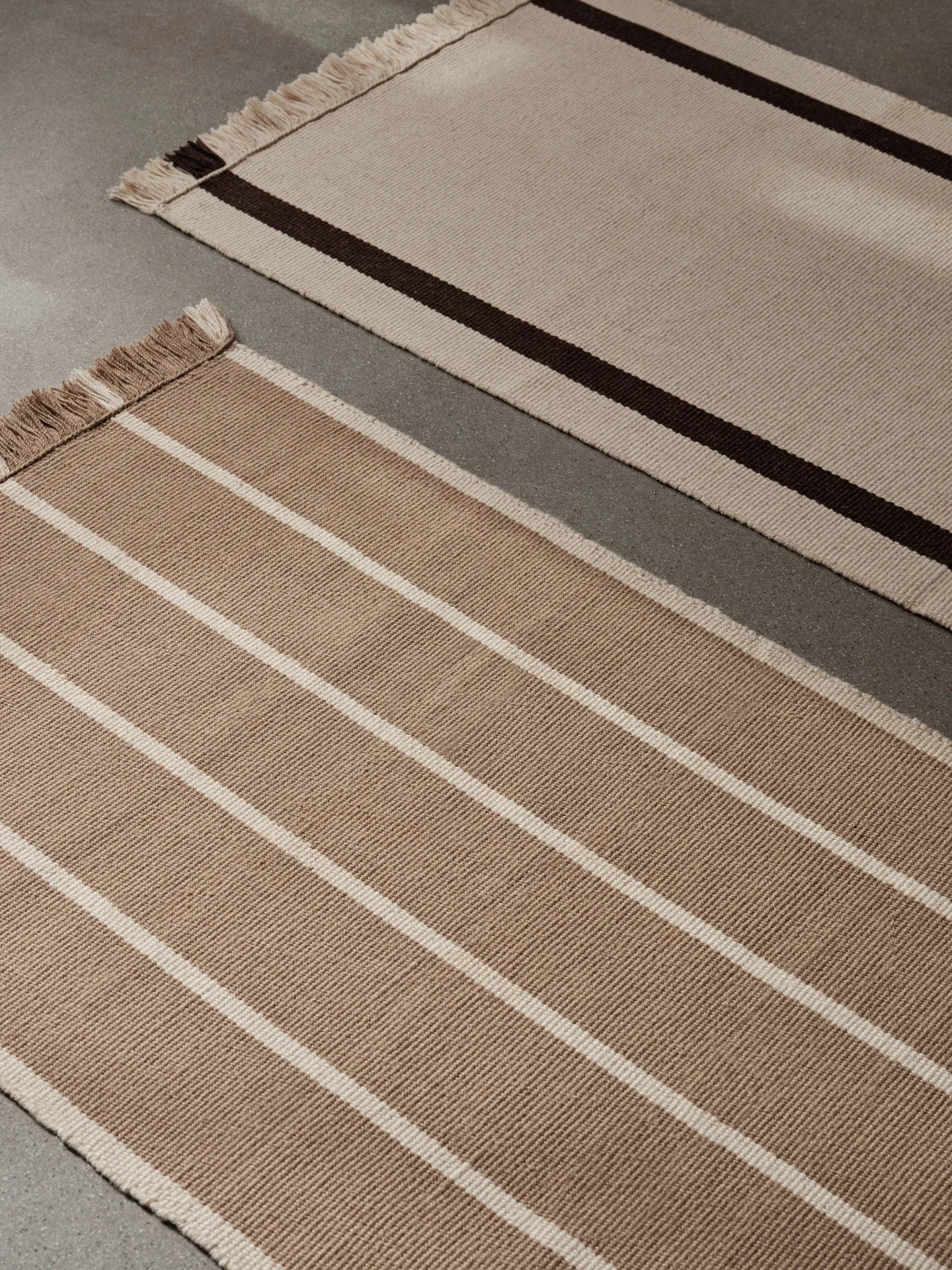 Alfombra de recibidor Calm kelim, Off-white, Coffee, 80x200 cm Ferm Living