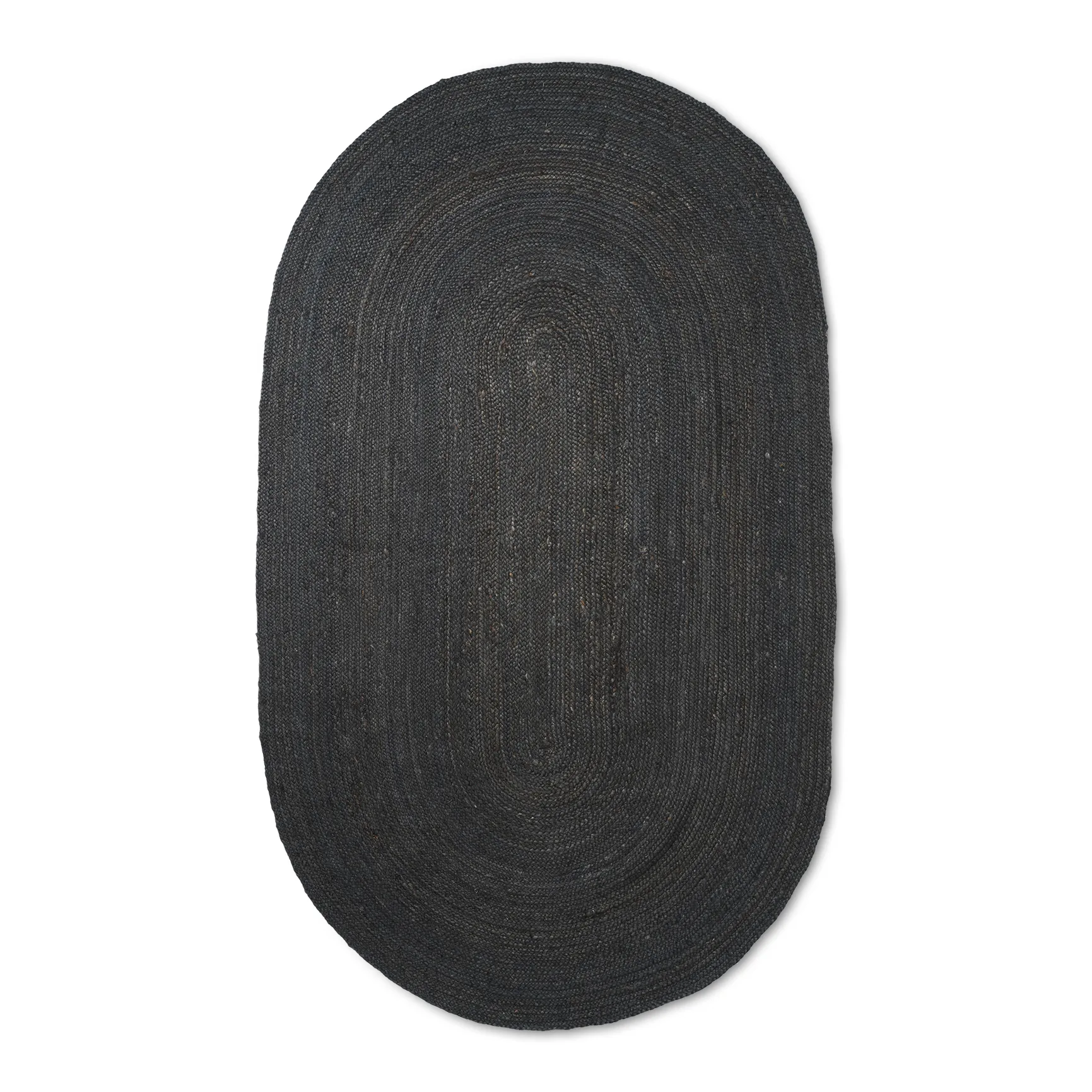 Alfombra de yute ovalada Eternal small, Black Ferm Living