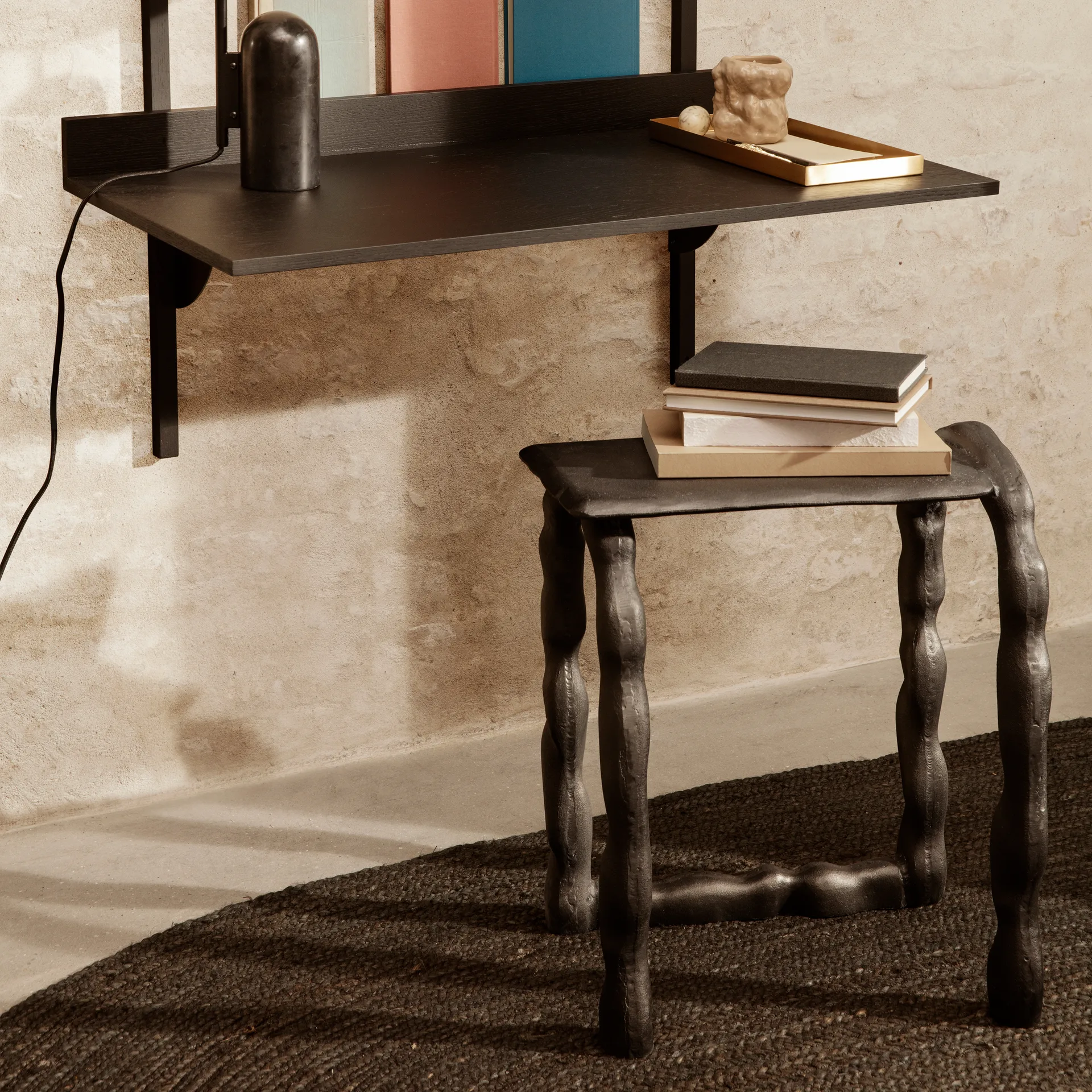 Alfombra de yute ovalada grande Eternal, Black Ferm Living