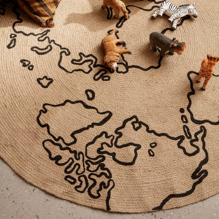Alfombra de yute World large Ø130 cm, Beige Ferm Living